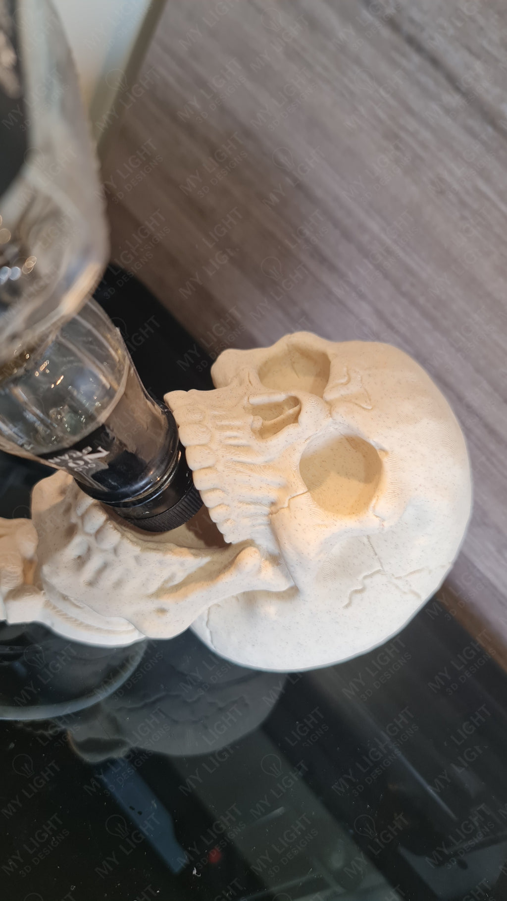 Skull Wine Bottle Holder Lamp