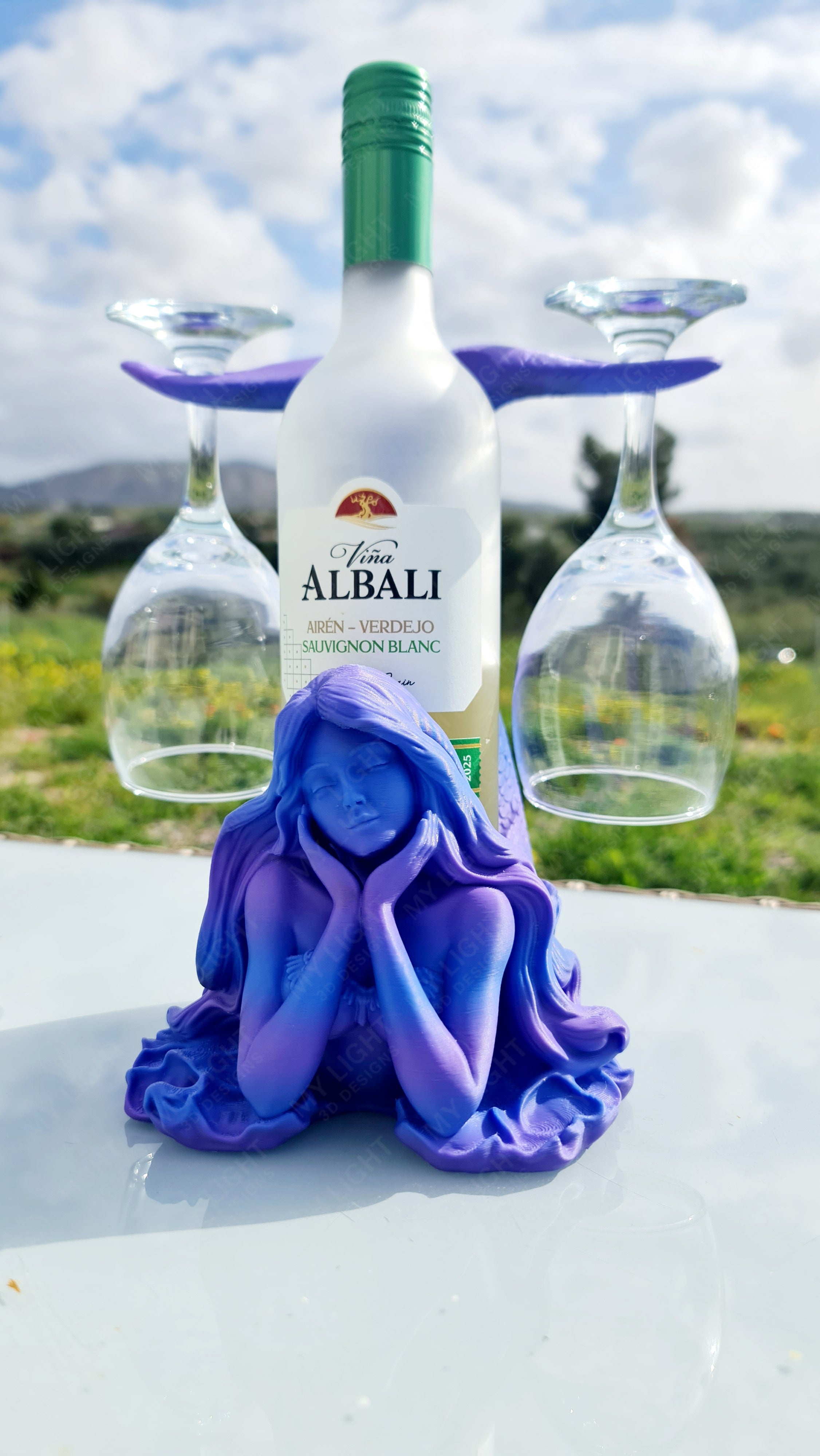 Mermaid Wine Bottle & Glass Holder