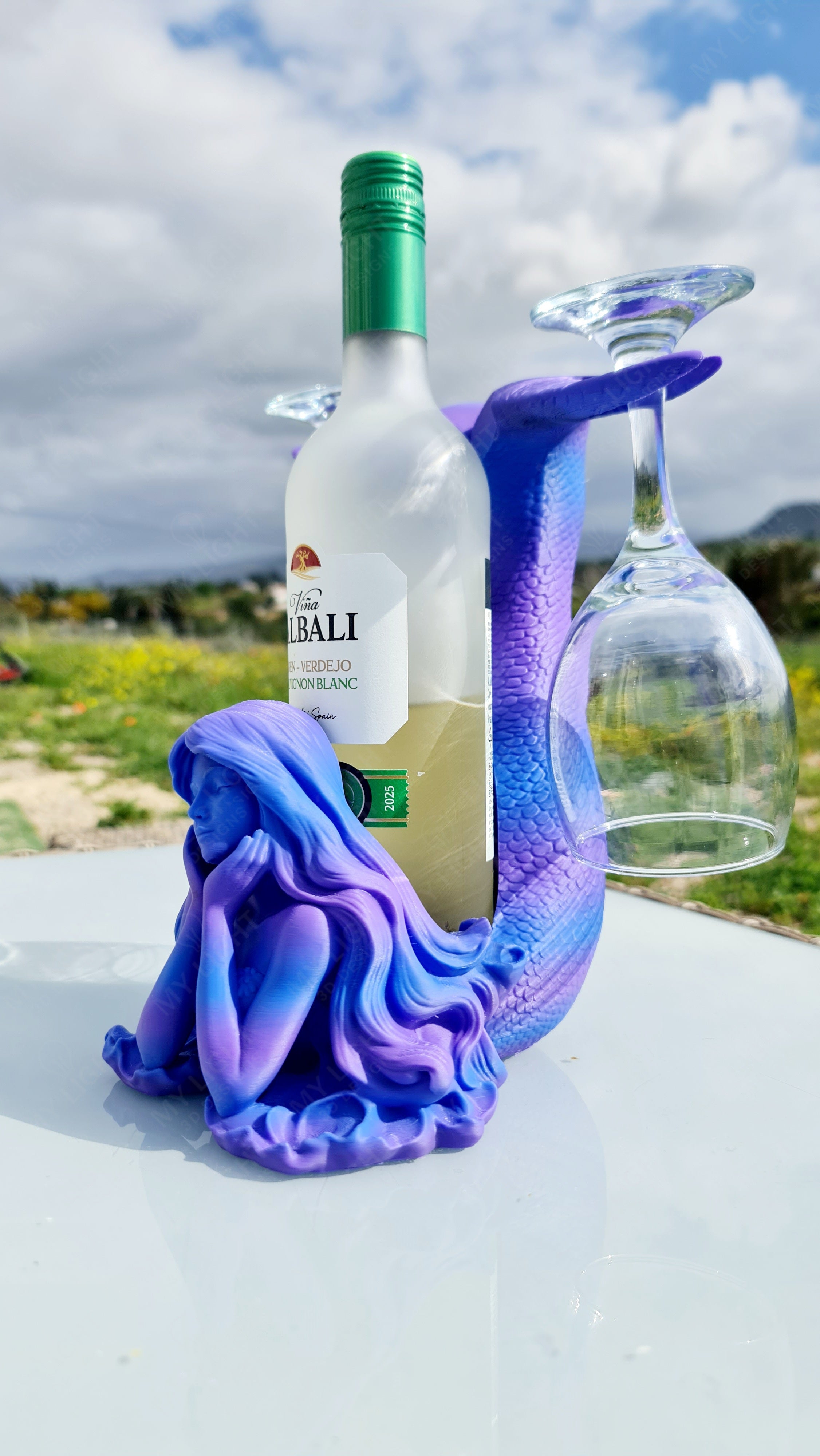 Mermaid Wine Bottle & Glass Holder