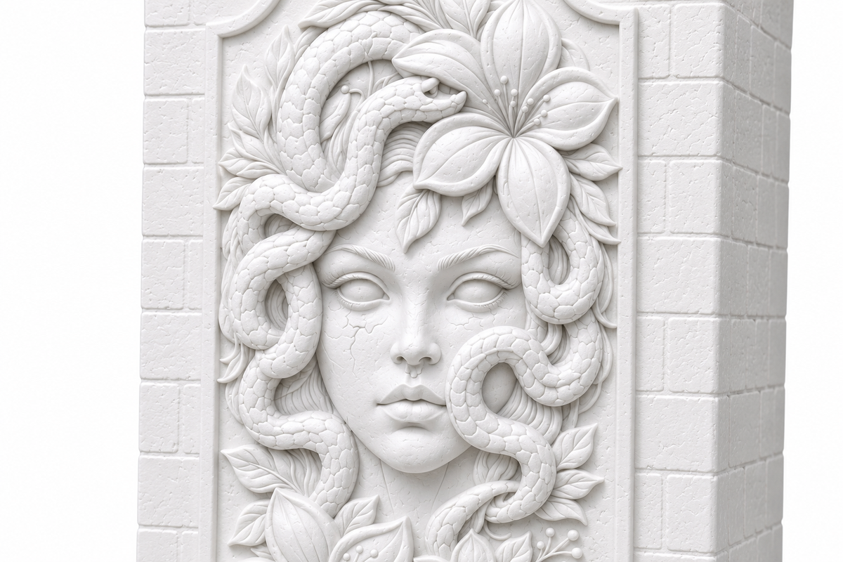 ￼ Medusa Pillar planter (9Inch Tall)
