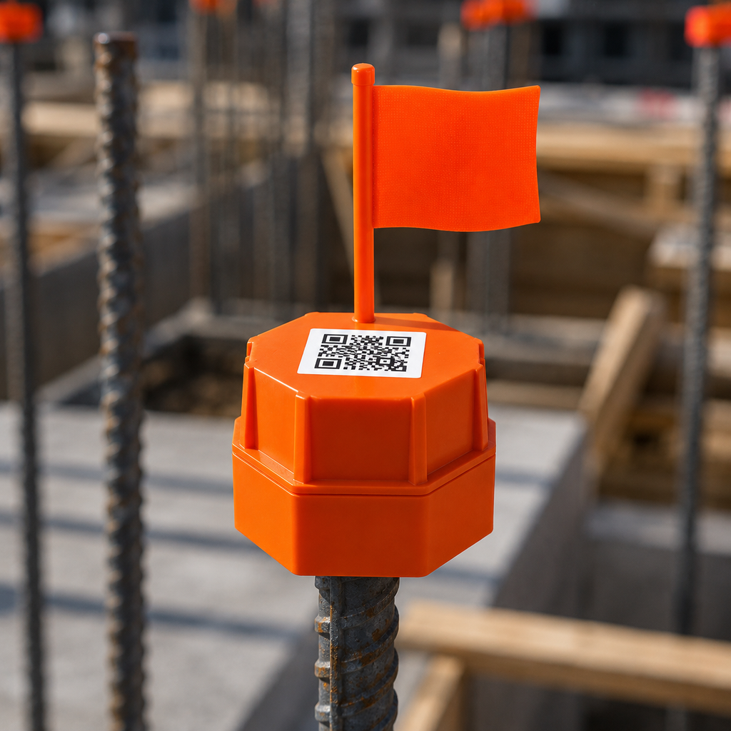 Grizzly SiteMarker™ QR Rebar Safety Cap