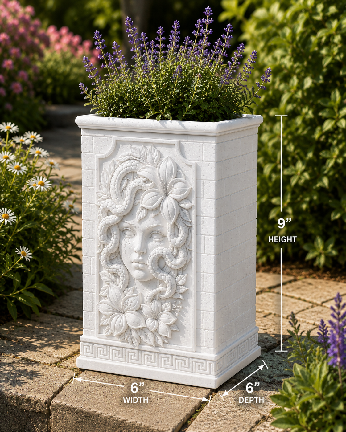 ￼ Medusa Pillar planter (9Inch Tall)
