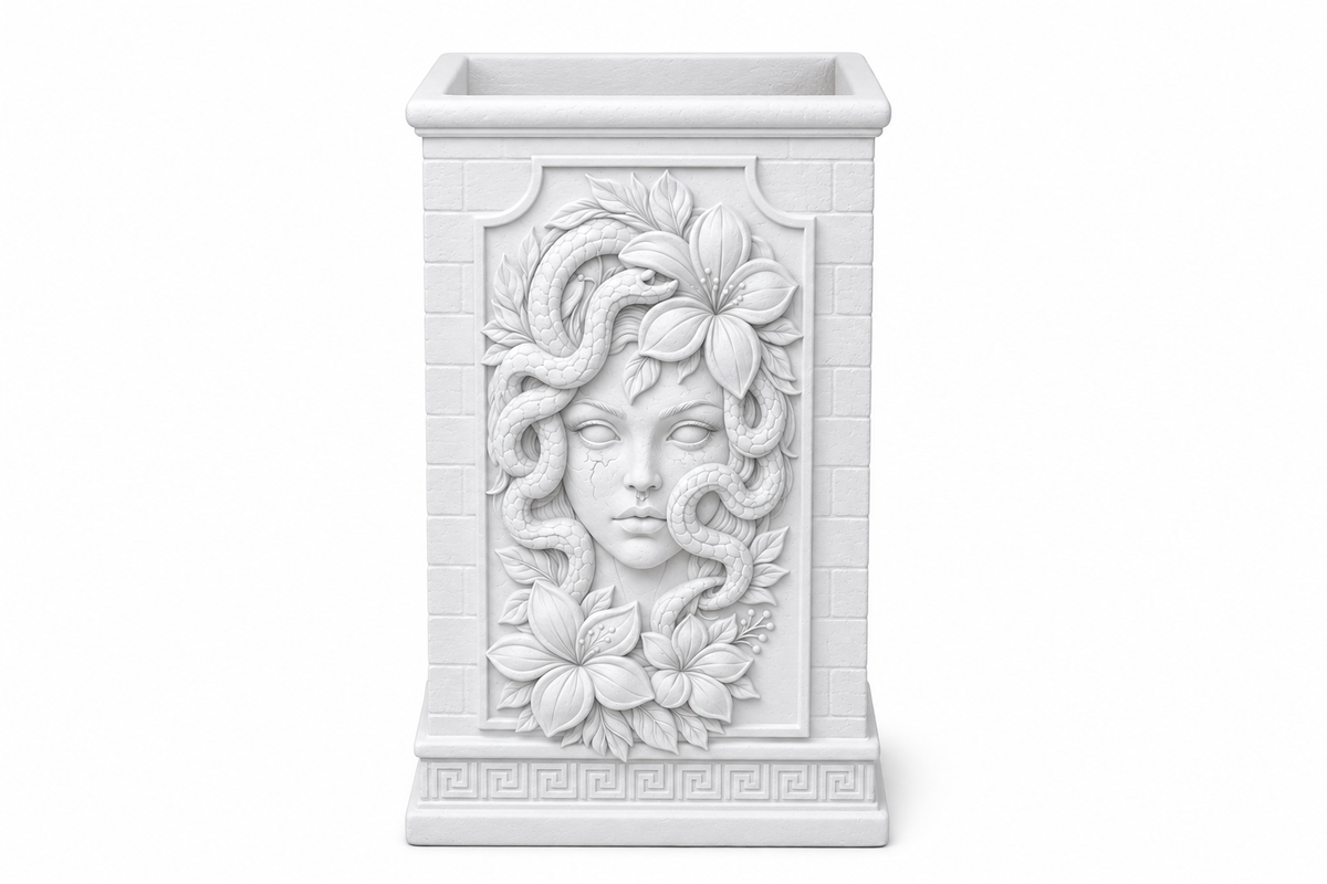 ￼ Medusa Pillar planter (9Inch Tall)