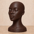 Amani chocolate brown Afrocentric female mannequin head for displaying wigs