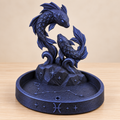 Pisces celestial twin fish zodiac incense holder in black and blue galaxy sparkle finish