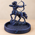 Sagittarius celestial centaur archer zodiac incense holder in black and blue galaxy sparkle finish