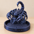 Scorpio celestial scorpion zodiac incense holder in black and blue galaxy sparkle finish